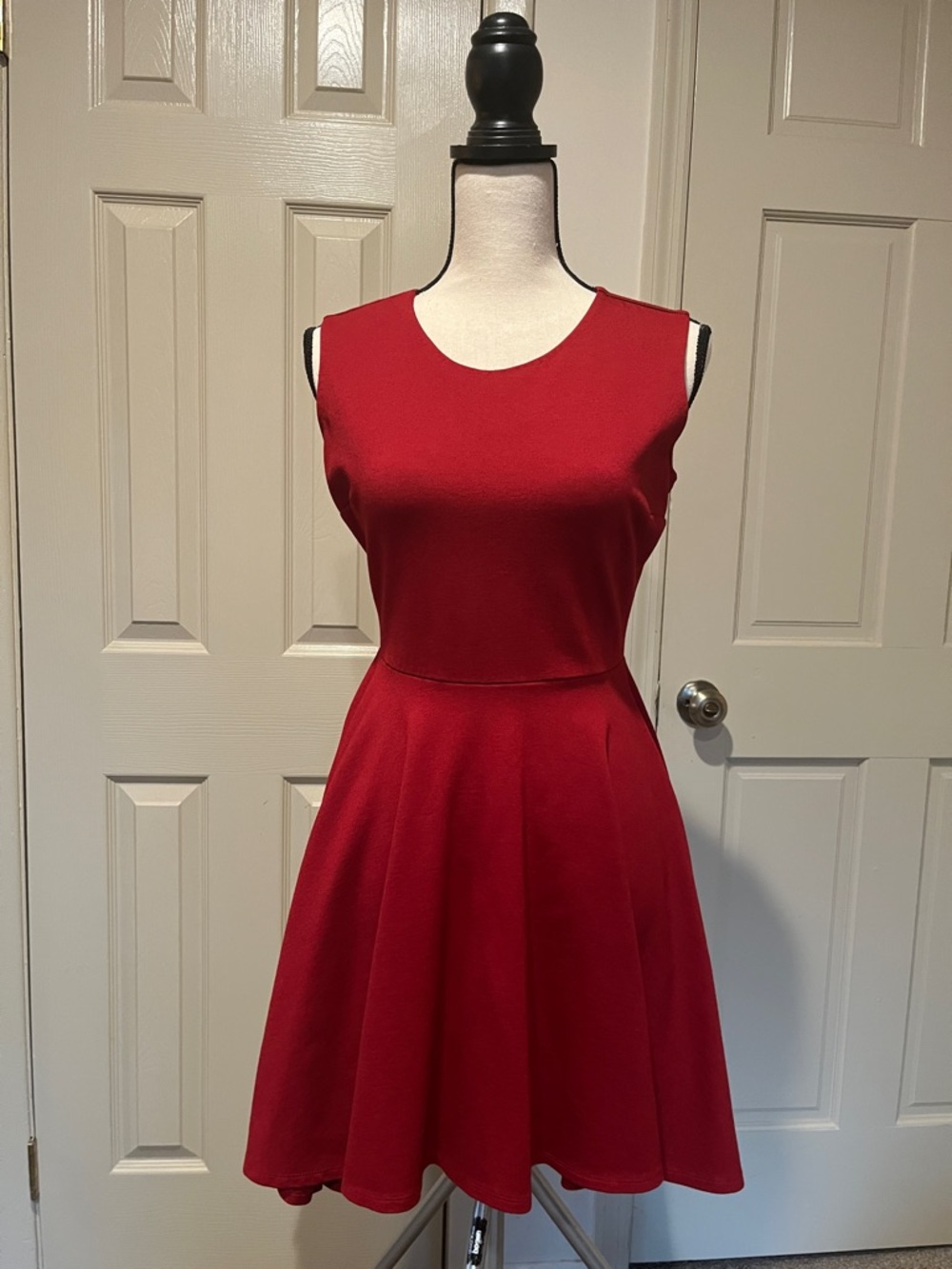 Anne Klein Sleeveless Red Fit & Flare Mini Dress